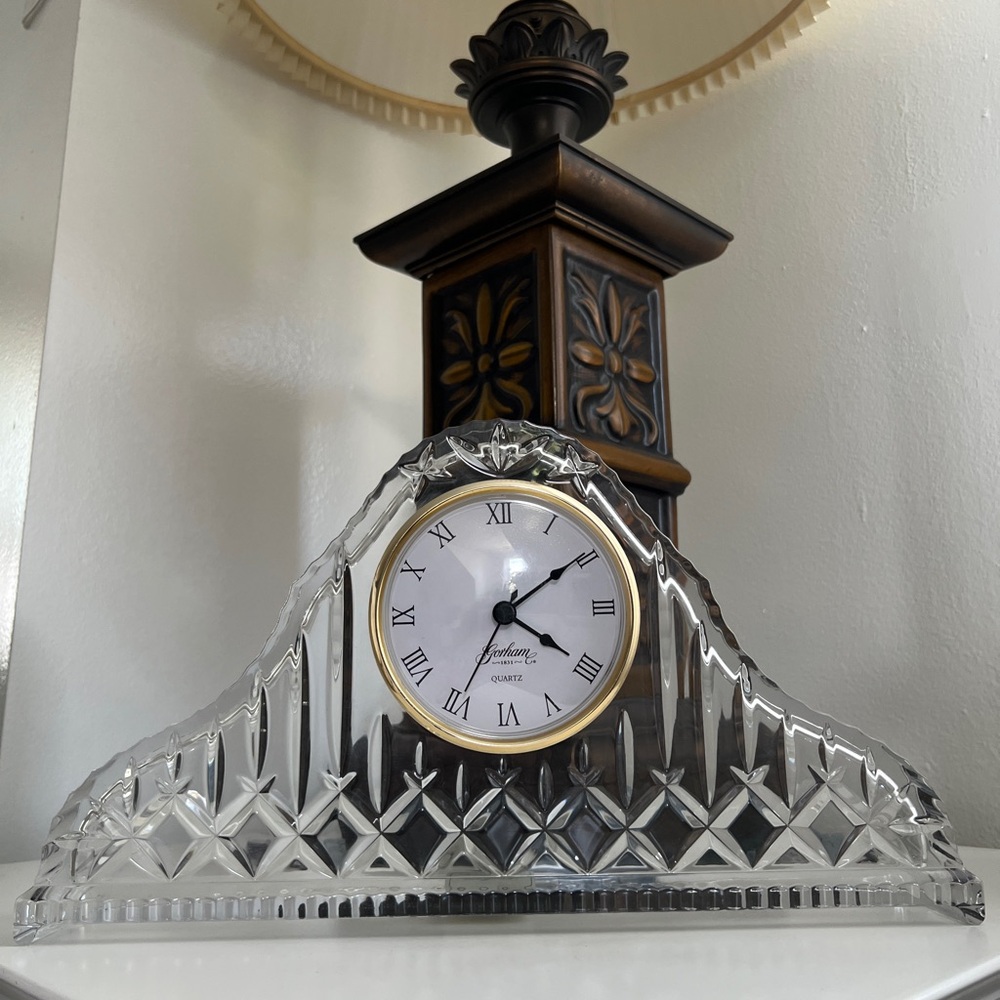 Sold!!!Gorham Crystal Lady Anne Mantel Clock